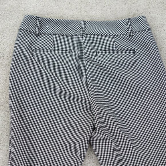 Anne Taylor Factory Pants Women's 6 Petite Black Checkered Stretch Curvy Chino - Picture 9 of 10